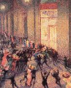Umberto Boccioni a fight in the arcade Sweden oil painting artist